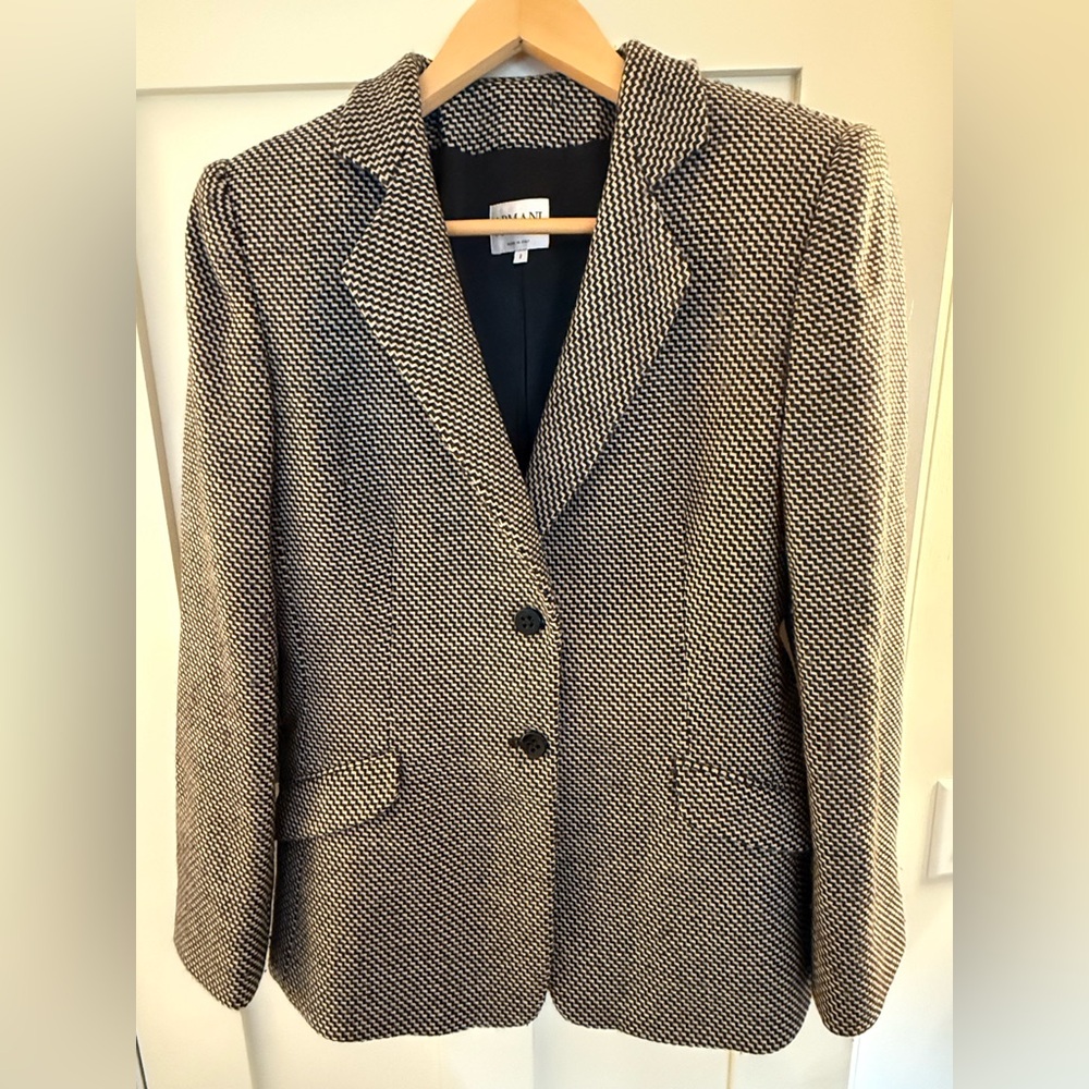 Armani Collezioni Black,White, Maroon Textured Blazer